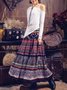 Printed Boho Swing Maxi Skirt